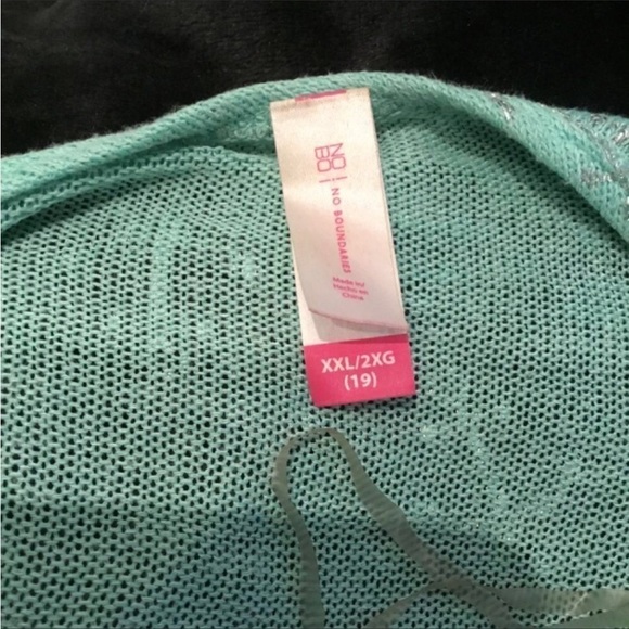 NO Boundaries long sleeve Top Juniors XXL mint green with silver anchors - Picture 2 of 8